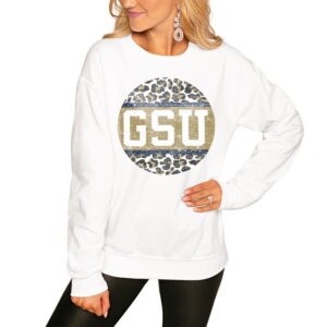 Women's White Georgia Southern Eagles Scoop & Score Pullover Sweatshirt