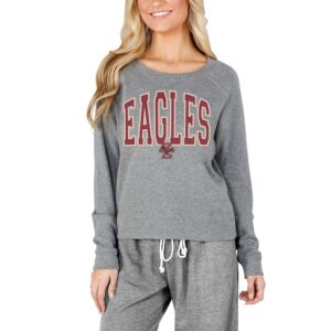 Women's Concepts Sport Gray Boston College Eagles Mainstream Terry Long Sleeve T-Shirt