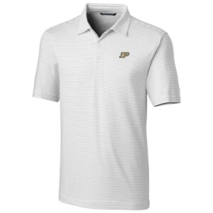 Men's Cutter & Buck White Purdue Boilermakers Big & Tall Forge Pencil Stripe Logo Polo
