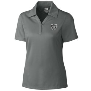 Women's Cutter & Buck Gray Las Vegas Raiders DryTec Genre Polo