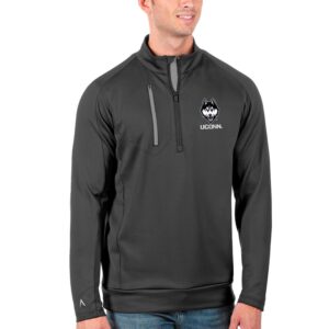 Men's Antigua Charcoal/Silver UConn Huskies Generation Half-Zip Pullover Jacket