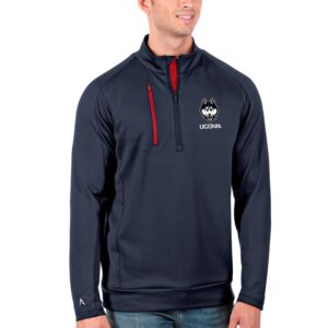 Men's Antigua Navy/Red UConn Huskies Generation Half-Zip Pullover Jacket