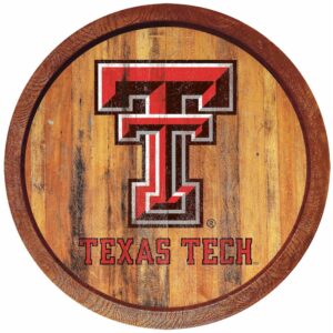 Texas Tech Red Raiders 21'' x 21'' Weathered Faux Barrel Top Sign