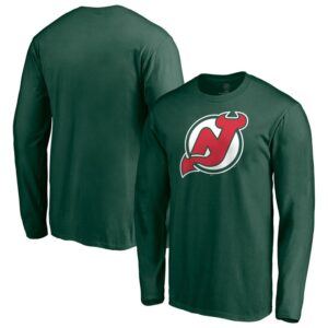 Men's Green New Jersey Devils Special Edition Primary Logo Long Sleeve T-Shirt
