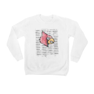 Youth White Louisville Cardinals Bold Type Pullover Sweatshirt