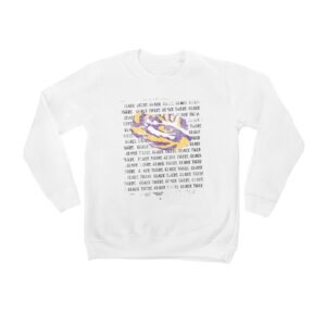 Youth White LSU Tigers Bold Type Pullover Sweatshirt