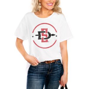 Women's White San Diego State Aztecs End Zone Easy T-Shirt