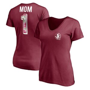 Women's Garnet Florida State Seminoles Mother's Day Logo V-Neck T-Shirt