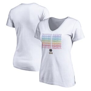 Women's White Notre Dame Fighting Irish City Pride V-Neck T-Shirt