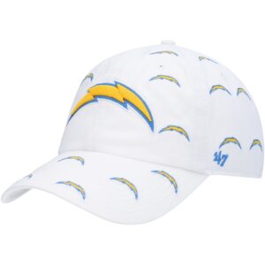 Women's '47 White Los Angeles Chargers Team Confetti Clean Up Adjustable Hat