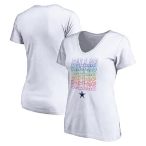 Women's White Dallas Cowboys City Pride V-Neck T-Shirt