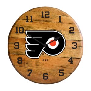 Imperial Philadelphia Flyers Oak Barrel Clock