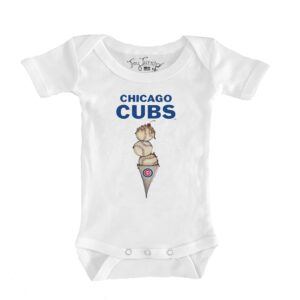 Infant Tiny Turnip White Chicago Cubs Triple Scoop Bodysuit