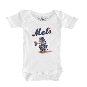 Infant Tiny Turnip White New York Mets Kate the Catcher Bodysuit