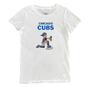 Women's Tiny Turnip White Chicago Cubs Caleb the Catcher T-Shirt