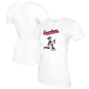 Women's Tiny Turnip White Cleveland Guardians Caleb the Catcher T-Shirt