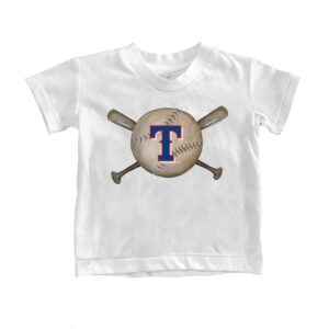 Youth Tiny Turnip White Texas Rangers Baseball Crossbats T-Shirt
