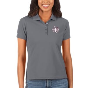Women's Antigua Charcoal Texas Southern Tigers Legacy Pique Polo