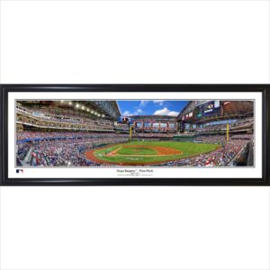 Texas Rangers 39'' x 13.5'' First Pitch Standard Black Framed Panorama