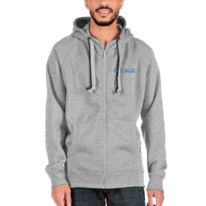 Men's Antigua Gray Spelman College Jaguars Victory Full-Zip Hoodie