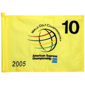 PGA TOUR Event-Used #10 Yellow Pin Flag from The American Express Championship on October 6th to 9th 2005