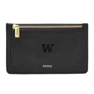Women's Fossil Black Washington Huskies Logan Leather Card Case
