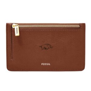 Women's Fossil Brown Arkansas Razorbacks Logan Leather Card Case