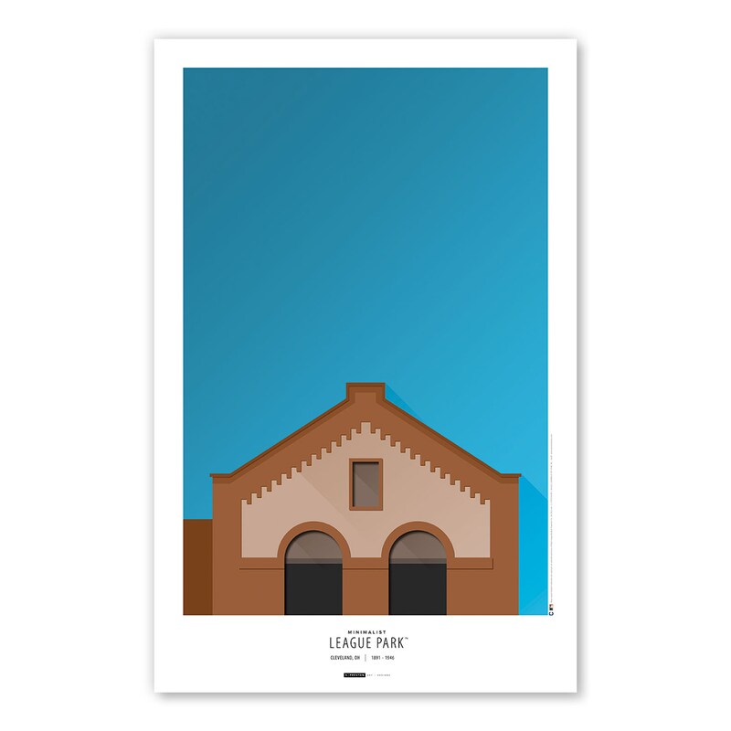 Cleveland Guardians 11'' x 17'' League Park Minimalist Art Poster