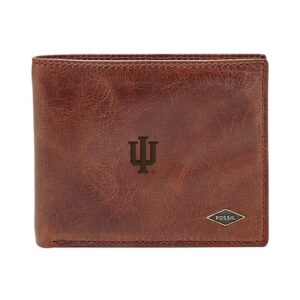 Men's Fossil Brown Indiana Hoosiers Ryan RFID Flip ID Bi-Fold Wallet
