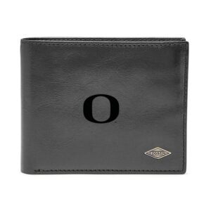Men's Fossil Black Oregon Ducks Ryan RFID Flip ID Bi-Fold Wallet