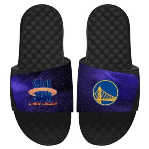 Men's ISlide Black Golden State Warriors Space Jam 2 Galaxy Slide Sandals