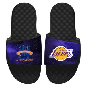 Men's ISlide Black Los Angeles Lakers Space Jam 2 Galaxy Slide Sandals