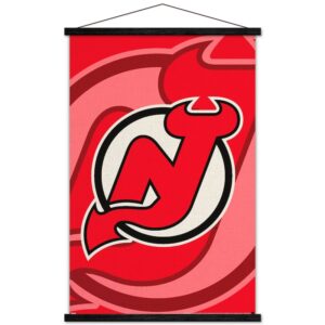 New Jersey Devils 35.75'' x 24.25'' Hanging Framed Logo Poster