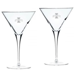 Iowa State Cyclones 2-Piece 10oz. Luigi Bormioli Titanium Martini Glass Set