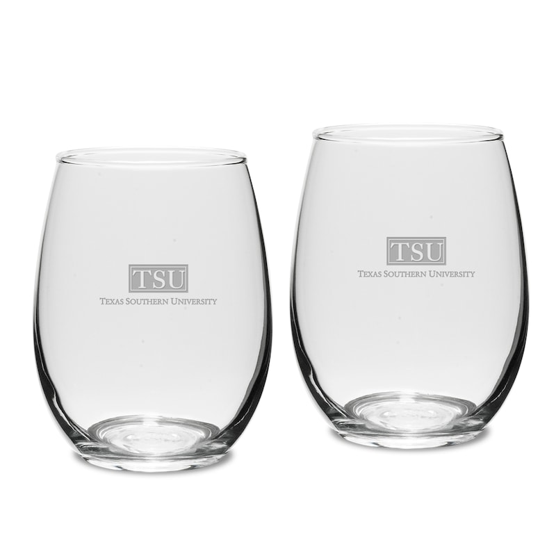 Texas Southern Tigers 2-Piece 15oz. Stemless Wine Glass Set