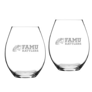 Florida A&M Rattlers 2-Piece 20oz. Riedel Stemless Wine Glass Set