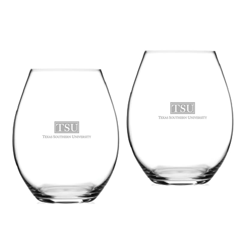 Texas Southern Tigers 2-Piece 20oz. Riedel Stemless Wine Glass Set