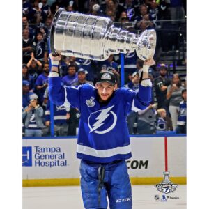 Anthony Cirelli Tampa Bay Lightning Unsigned 2021 Stanley Cup Champions Raising Cup Photograph
