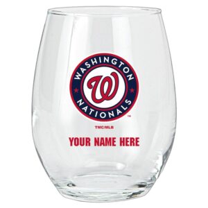 Washington Nationals 15oz. Personalized Stemless Glass Tumbler