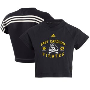 Women's adidas Black ECU Pirates Recycled Cropped T-Shirt