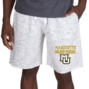 Men's Concepts Sport White/Charcoal Marquette Golden Eagles Alley Fleece Shorts