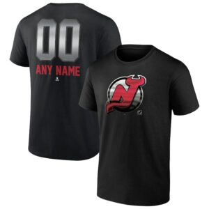 Men's Black New Jersey Devils Personalized Midnight Mascot Logo T-Shirt