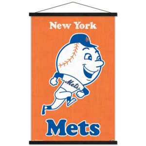 New York Mets 24'' x 34.75'' Magnetic Framed Retro Logo Poster