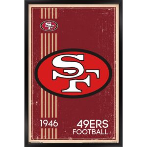 San Francisco 49ers 34.25'' x 35'' Framed Retro Logo Poster
