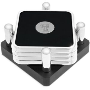 Silver Texas Tech Red Raiders 4-Piece Square Coaster Set in Presentation Stand