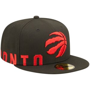 Men's New Era Black Toronto Raptors Side Split 59FIFTY Fitted Hat