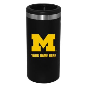 Black Michigan Wolverines 12oz. Personalized Slim Can Holder