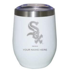 White Chicago White Sox 12oz. Personalized Etched Stemless Tumbler