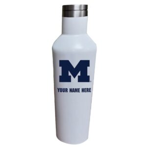 White Michigan Wolverines 17oz. Personalized Infinity Stainless Steel Water Bottle