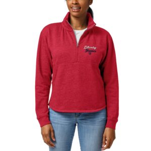 Women's League Collegiate Wear Heathered Red Liberty Flames Victory Springs Half-Zip Pullover Jacket